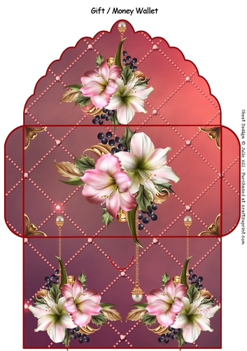 Festive Amaryllis gift money wallet