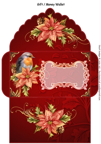Christmas robin gift money wallet