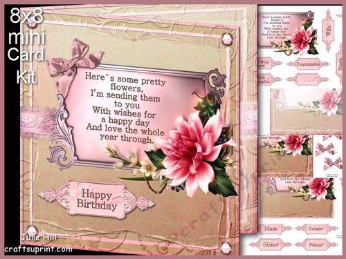 Pretty flowers 8x8 mini kit