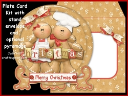 Gingerbread Christmas plate card kit