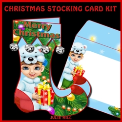 Christmas snow bear stocking card kit