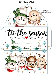 Tis the season white Christmas gift card money wallet