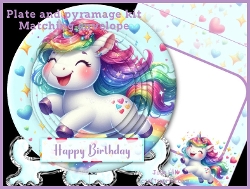 cup1454590_1031 - Cute unicorn rainbow plate pyramage kit