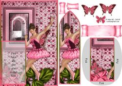 Butterfly Ballerina Bookmark Keepsake Card