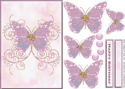 Butterfly Pyramid Card Front or Topper