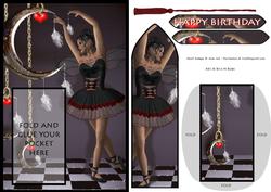 Feather Harlequin Ballerina Bookmark Keepsake