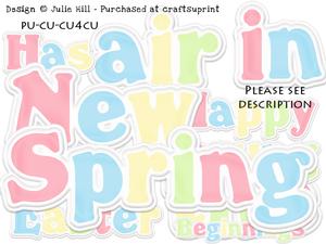 Spring and Easter Puffy Pastel Wording