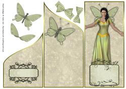 Butterfly Fairy Olive Cascade Sheet