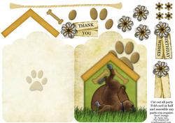 Doggy Days Top Scallop Edge Decoupage Card Sheet