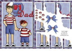 Number 1 Dad Corner Scallop Pyramid