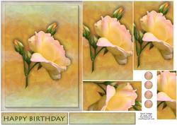Peach Rose Painting Pyramid Sheet