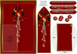 Christmas Bells with Decoupage Bookmarker Keepsake