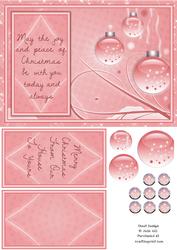 Pink Star Ornament Christmas Card