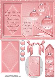 Pink Star Ornament Bookmark Keepsake Christmas Card