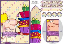 Happy Birthday Lady with Presents Bookmark Keepsake