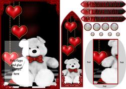 Special Teddy with Hearts Bookmark Keepsake