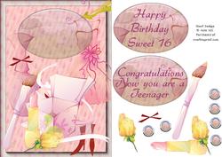 Makeup and Perfume Birthday Card for a Teenage Girl