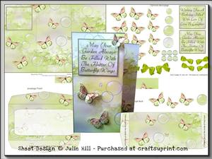 Tri Fold Butterfly Garden with Matching Envelope