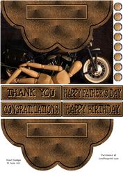 Mannekin and Motorbike Envelope Card