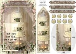 Wedding Cake and Lace Bookmark Keepsake Card Sheet