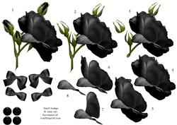 Black Rose 3D Decoupage Sheet