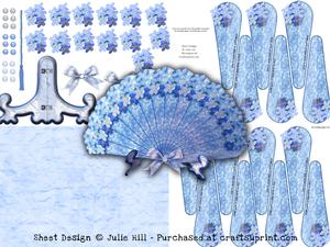 Forget-me-nots Lace Fan Keepsake Kit