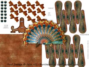 Peacock Feather Fan Keepsake Card Kit