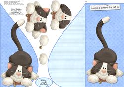 Home is Where the Cat is Blue Teardrop Card