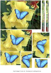 Blue Butterfly Pyramid Card Sheet