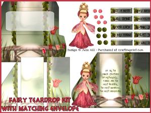 Fairy Teardrop Card Kit with Matching Envelope