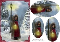 Victorian Winter Christmas Oval Pyramid