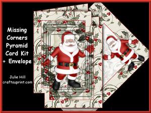 Missing Corners Christmas Holly and Santa Pyramid Kit