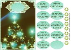 Christmas Tree Green and Lace Quick Card Sheet
