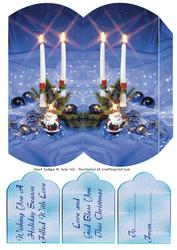 Christmas Candles and Decorations Pillow Box and Gift Tags