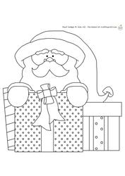 Christmas Present Santa Digital Stamp