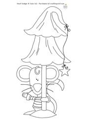 Christmouse and a Christmas Tree Digi Stamp