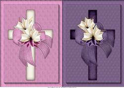 Pink and Purple Cross Card Fronts