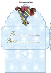 Teddy Presents Christmas Snow Money Gift Wallet