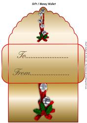 Jingle Bells Gold Christmas Money Gift Wallet