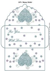Teal Heart Gift Money Wallet