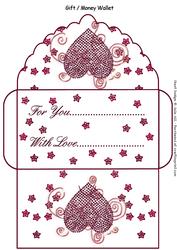 Deep Pink Heart Gift Money Wallet