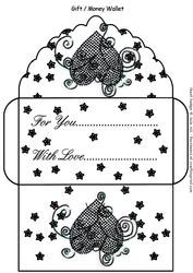 Black Heart Gift Money Wallet