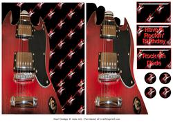Rock Guitar Mock Envelope Card Sheet