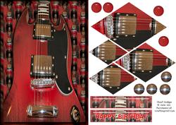 Rock Guitar Diamond Pyramid Card Sheet