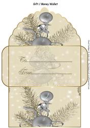 Silver on Yellow Ornament Money Gift Wallet