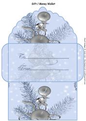 Silver on Blue Ornament Money Gift Wallet