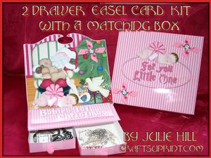 Baby Girl 1st Christmas 2 Drawer Easel Card Kit