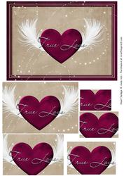 True Love Hearts and Feathers Valentine Pyramid.