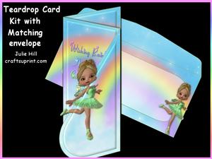 Ballerina Rainbow Birthday Teardrop Card Kit