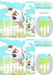 Bumbleberry Cottage Dog Bookmark Birthday Sheet C6 Size